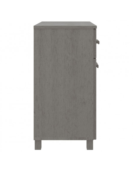 Credenza HAMAR Grigio Chiaro 79x40x80 cm Legno Massello di Pino
