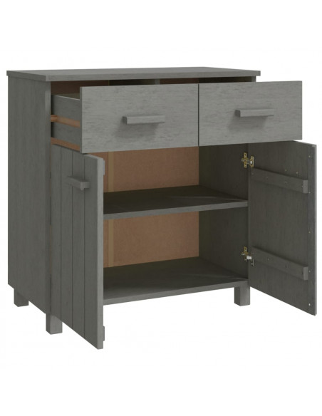 Credenza HAMAR Grigio Chiaro 79x40x80 cm Legno Massello di Pino