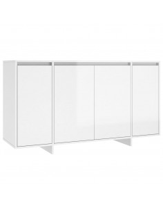 Credenza Bianco Lucido 135x41x75 cm in Truciolato 2