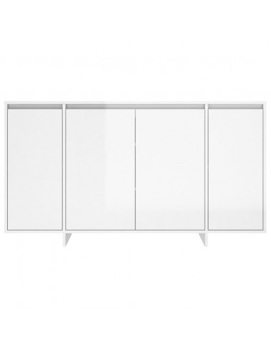 Credenza Bianco Lucido 135x41x75 cm in Truciolato