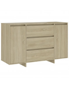 Credenza con 3 Cassetti Rovere Sonoma 120x41x75cm in Truciolato 2