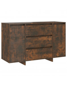 Credenza 3 Cassetti Rovere Fumo 120x41x75 cm Legno Multistrato 2