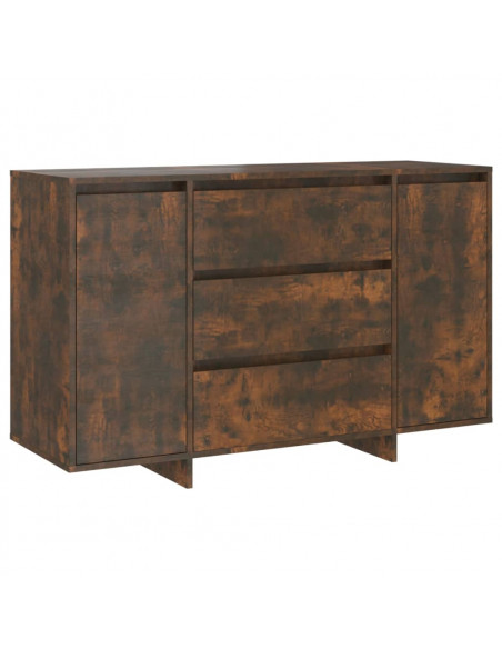 Credenza 3 Cassetti Rovere Fumo 120x41x75 cm Legno Multistrato