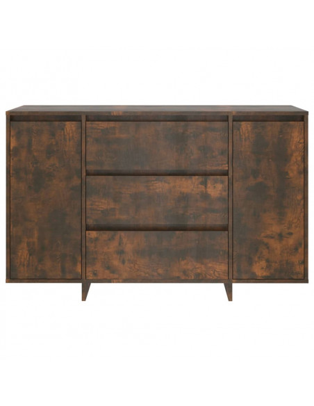 Credenza 3 Cassetti Rovere Fumo 120x41x75 cm Legno Multistrato