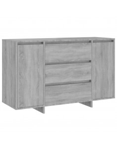 Credenza con 3 Cassetti Grigio Sonoma 120x41x75cm in Truciolato 2