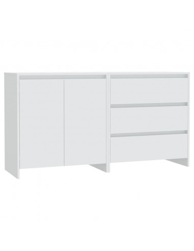 Credenze 2 pz Bianche in Legno Multistrato