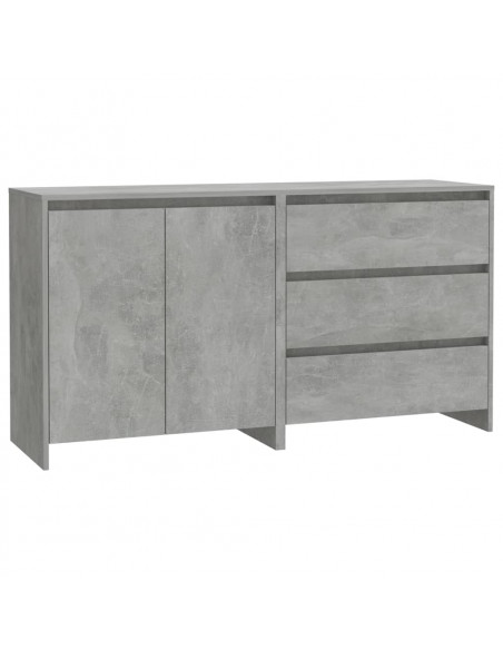 Credenze 2 pz Grigio Cemento in Legno Multistrato