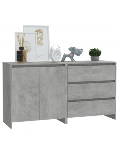 Credenze 2 pz Grigio Cemento in Legno Multistrato