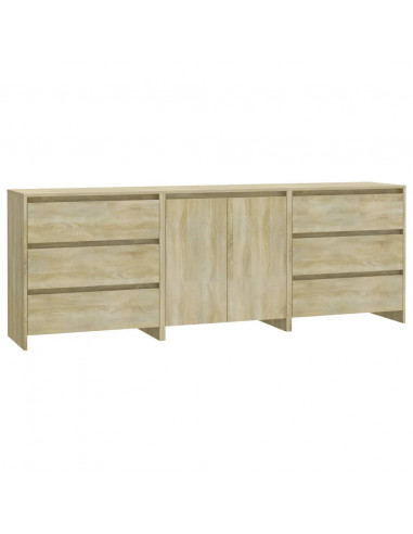 Credenze 3 pz Rovere Sonoma in Legno Multistrato