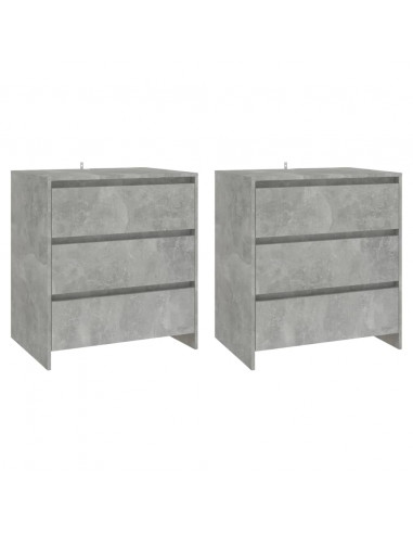 Credenze 3 pz Grigio Cemento in Legno Multistrato