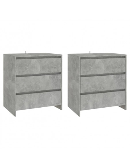 Credenze 3 pz Grigio Cemento in Legno Multistrato