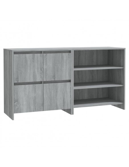 Credenze 2 pz Grigio Sonoma in Legno Multistrato