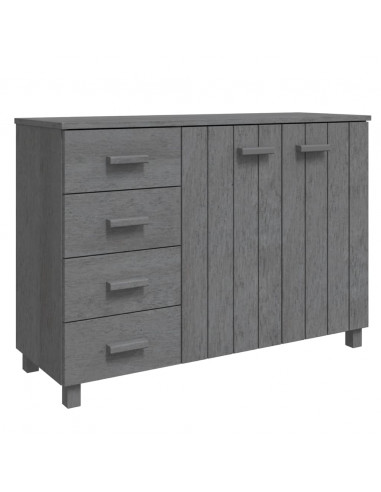 Credenza HAMAR Grigio Scuro 113x40x80 cm Legno Massello di Pino
