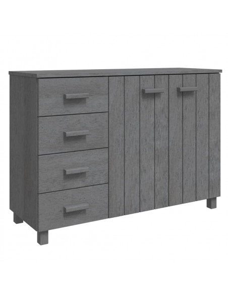 Credenza HAMAR Grigio Scuro 113x40x80 cm Legno Massello di Pino