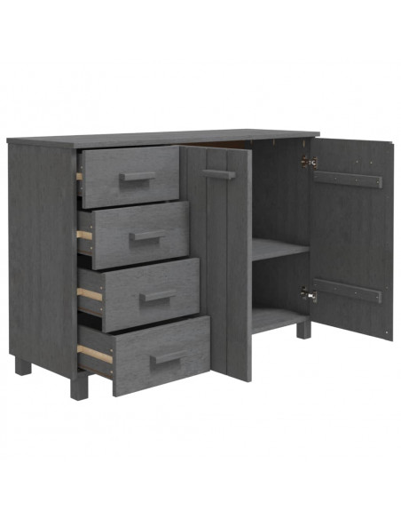 Credenza HAMAR Grigio Scuro 113x40x80 cm Legno Massello di Pino