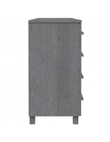 Credenza HAMAR Grigio Scuro 113x40x80 cm Legno Massello di Pino