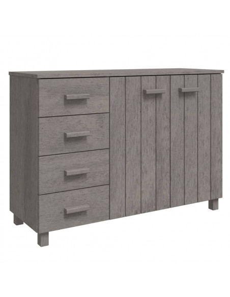 Credenza HAMAR Grigio Chiaro 113x40x80cm Legno Massello di Pino