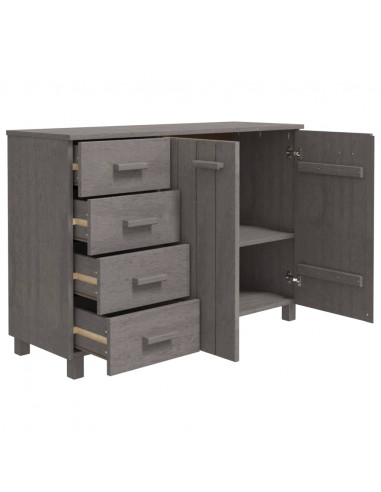 Credenza HAMAR Grigio Chiaro 113x40x80cm Legno Massello di Pino