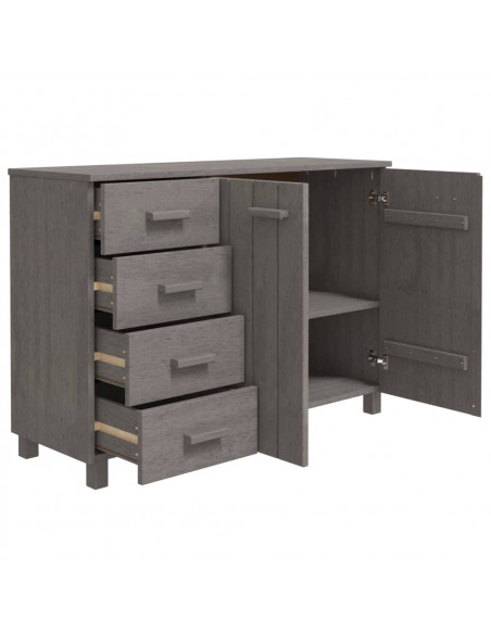 Credenza HAMAR Grigio Chiaro 113x40x80cm Legno Massello di Pino