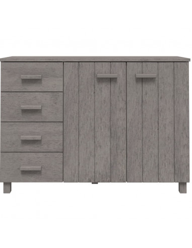 Credenza HAMAR Grigio Chiaro 113x40x80cm Legno Massello di Pino