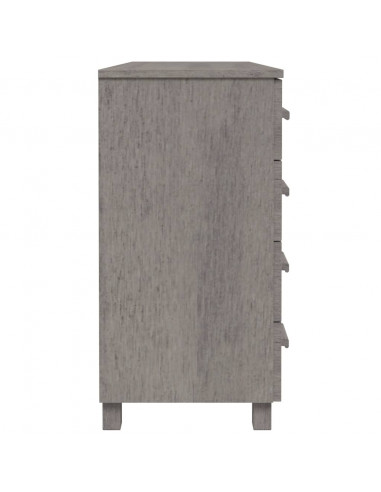 Credenza HAMAR Grigio Chiaro 113x40x80cm Legno Massello di Pino