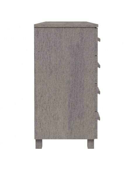 Credenza HAMAR Grigio Chiaro 113x40x80cm Legno Massello di Pino