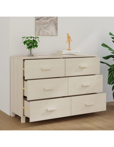 Credenza HAMAR Miele 113x40x80 cm in Legno Massello di Pino