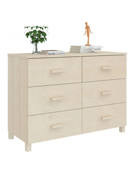 Credenza HAMAR Miele 113x40x80 cm in Legno Massello di Pino