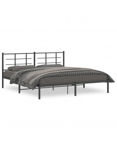 Giroletto con Testiera in Metallo Nero 183x213 cm 2