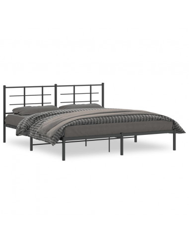 Giroletto con Testiera in Metallo Nero 183x213 cm