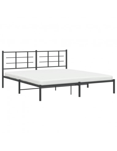 Giroletto con Testiera in Metallo Nero 183x213 cm