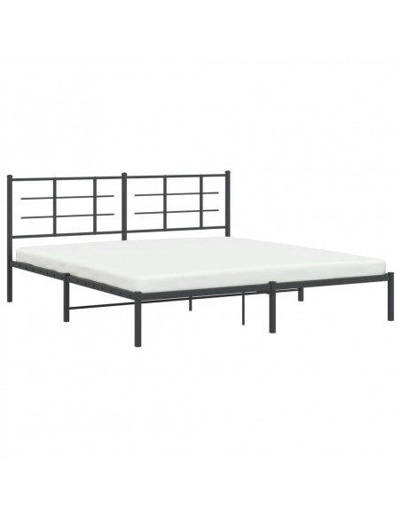 Giroletto con Testiera in Metallo Nero 183x213 cm