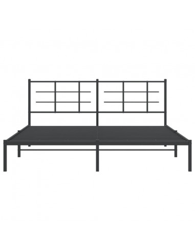 Giroletto con Testiera in Metallo Nero 183x213 cm