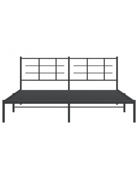 Giroletto con Testiera in Metallo Nero 183x213 cm