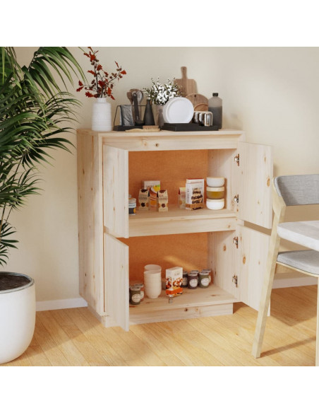 Credenza 60x34x75 cm in Legno Massello di Pino