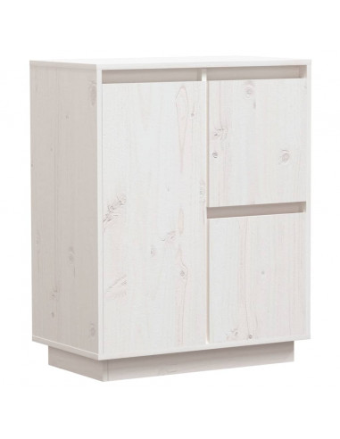 Credenza Bianca 60x34x75 cm in Legno Massello di Pino