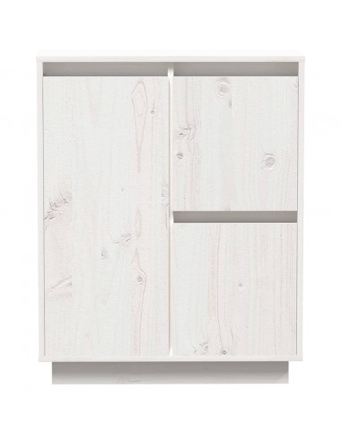 Credenza Bianca 60x34x75 cm in Legno Massello di Pino