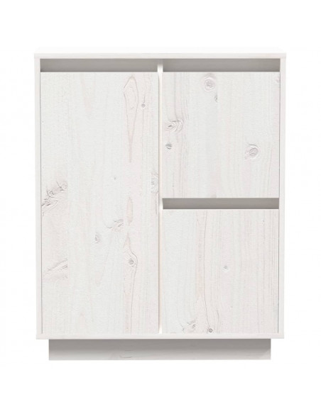 Credenza Bianca 60x34x75 cm in Legno Massello di Pino