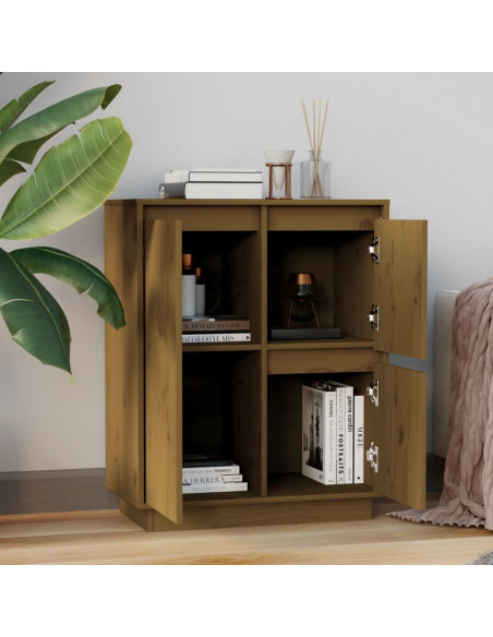 Credenza Marrone Miele 60x34x75 cm in Legno Massello di Pino