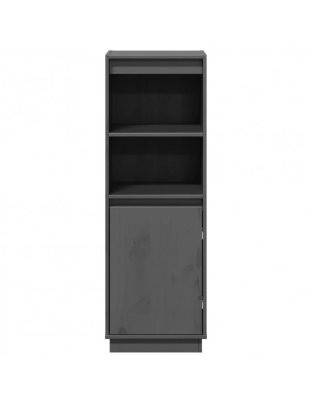 Credenza Grigia 37x34x110 cm in Legno Massello di Pino