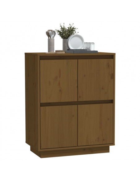 Credenza Marrone Miele 60x34x75 cm in Legno Massello di Pino