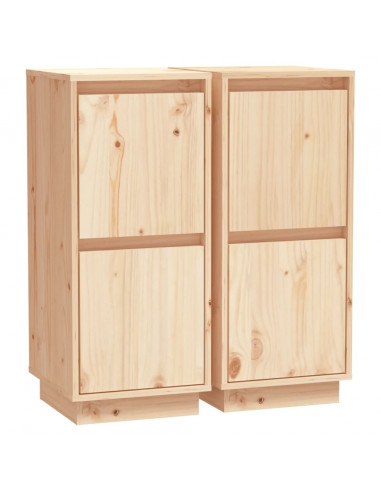 Credenze 2 pz 31,5x34x75 cm in Legno Massello di Pino