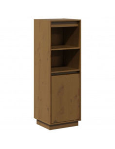 Credenza Marrone Miele 37x34x110 cm in Legno Massello di Pino 2