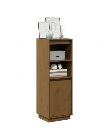 Credenza Marrone Miele 37x34x110 cm in Legno Massello di Pino