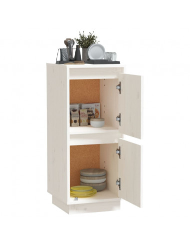 Credenza Bianca 31,5x34x75 cm in Legno Massello di Pino