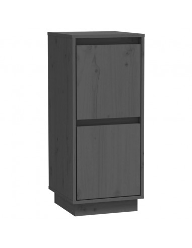 Credenze 2 pz Grigie 31,5x34x75 cm in Legno Massello di Pino