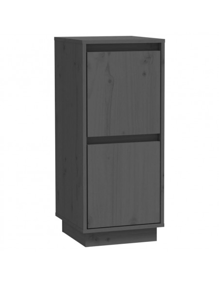 Credenze 2 pz Grigie 31,5x34x75 cm in Legno Massello di Pino