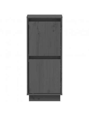 Credenze 2 pz Grigie 31,5x34x75 cm in Legno Massello di Pino