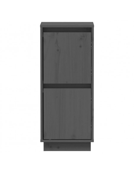 Credenze 2 pz Grigie 31,5x34x75 cm in Legno Massello di Pino