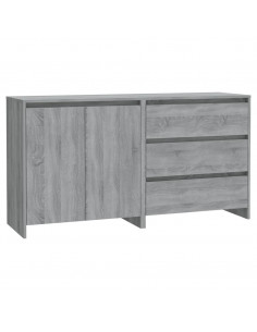Credenze 2 pz Grigio Sonoma in Legno Multistrato 2